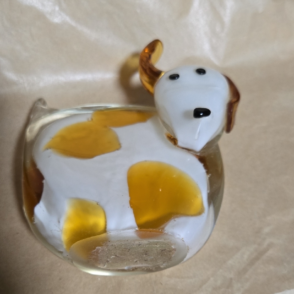 Glass Dog Figurine with Orange Accents - Picture 4 of 4